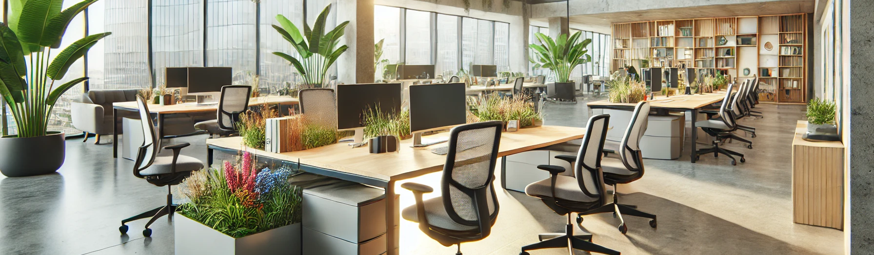 Diseños de oficinas modernos y eficientes.