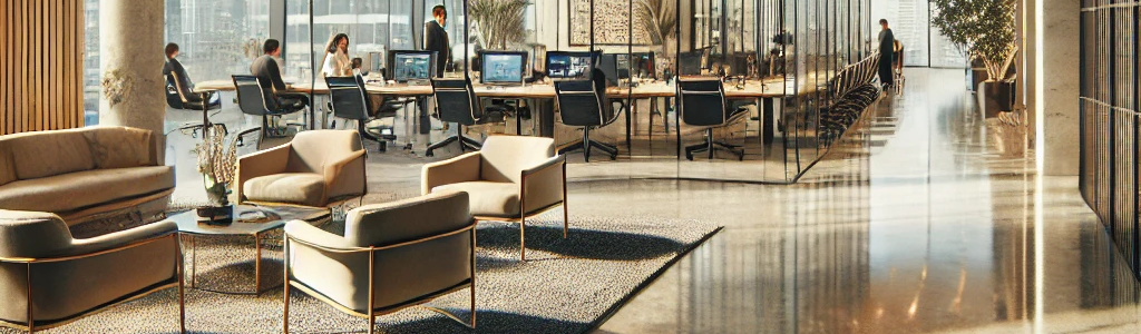 Render hiperrealista de una oficina moderna